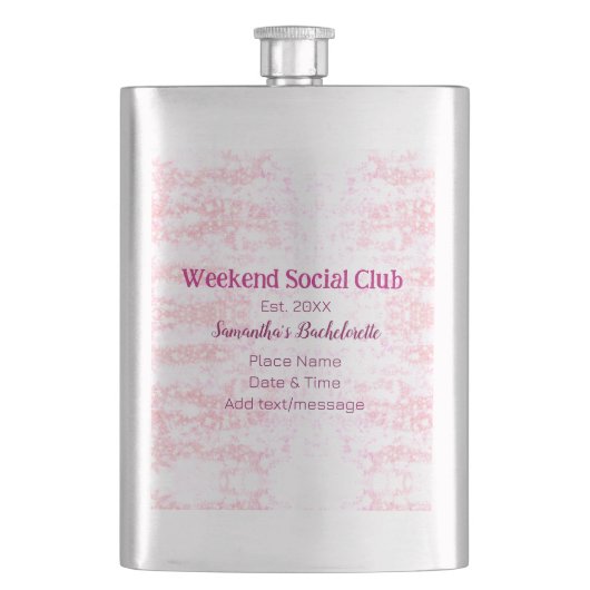 Weekend sociale club roze glitters bachelorette fe flacon (Voorkant)