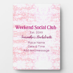 Weekend sociale club roze glitters bachelorette fe fotoplaat