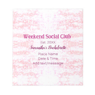 Weekend sociale club roze glitters bachelorette fe notitieblok