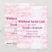 Weekend sociale club roze glitters bruidsmeisje fe feestdagenkaart (Voorkant / Achterkant)