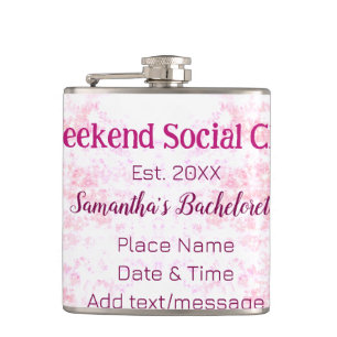 Weekend sociale club roze glittersingleparty heupfles