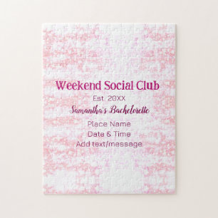 Weekend sociale club roze glittersingleparty legpuzzel