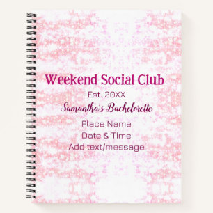 Weekend sociale club roze glittersingleparty notitieboek