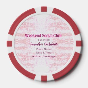 Weekend sociale club roze glittersingleparty poker chips
