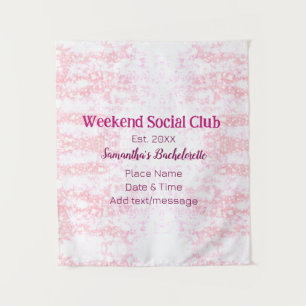 Weekend sociale club roze glittersingleparty wandkleed