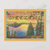 Weekend sparen de datum aankondigingskaart (Voorkant)