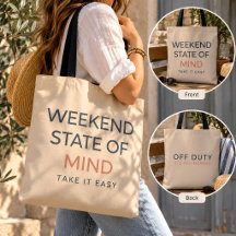 Weekend State of Mind Retro Typografie Schoudertas