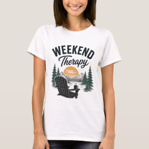 Weekend Therapie Berg Zonsondergang Natuur Ontspan T-shirt