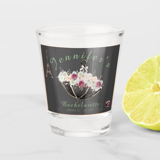 Weekend Trip Personalized Bachelorette Party Shot Glas (Voorkant)