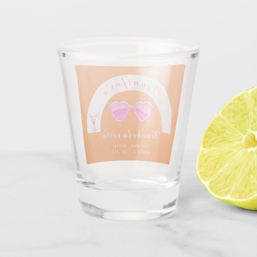 Weekend Trip Personalized Bachelorette Party Shot Shot Glas (Achterkant)