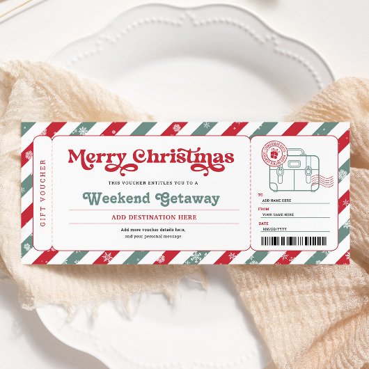 Weekend Uitstapje Kerstcadeau Ticketvoucher Kaart