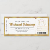 Weekend Uitstapje Trip Goud Reis Cadeaubon Kaart (Voorkant)