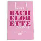Weekend van de Bold Pink Bachelorette Medium Cadeauzakje (Achterkant)