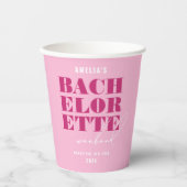 Weekend van de Bold Pink Bachelorette Papieren Bekers (Voorkant)