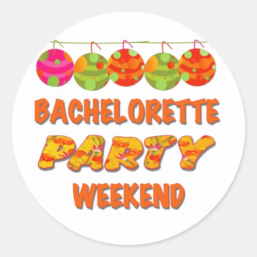 Weekend van Tropical Bachelorette Party Ronde Sticker (Voorkant)