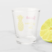 Weekend van Tropisch-Gele anananas-meisje Shot Glas (Achterkant)