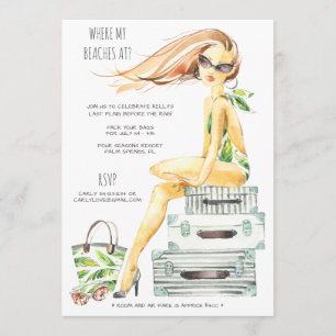 Weekend van Tropische Bachelorette Beach Party Kaart