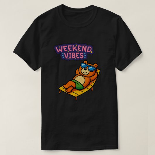 Weekend Vibes Ontspannende Beer T-shirt (Design voorkant)
