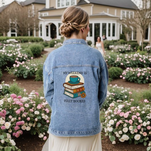 Weekend vol boekenliefhebbers denim jacket (Huwelijk Achterkant)