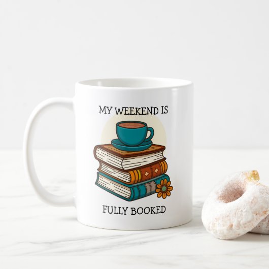 Weekend vol boekenliefhebbers koffiemok (Met donut)