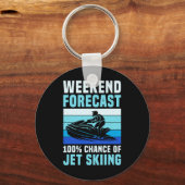 Weekend Voorspelling 100% Kans Op Grappige Jetski  Sleutelhanger (Voorkant)