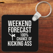 Weekend Voorspelling - 100% Kans op Kicken-Ass Sleutelhanger (Achterkant)