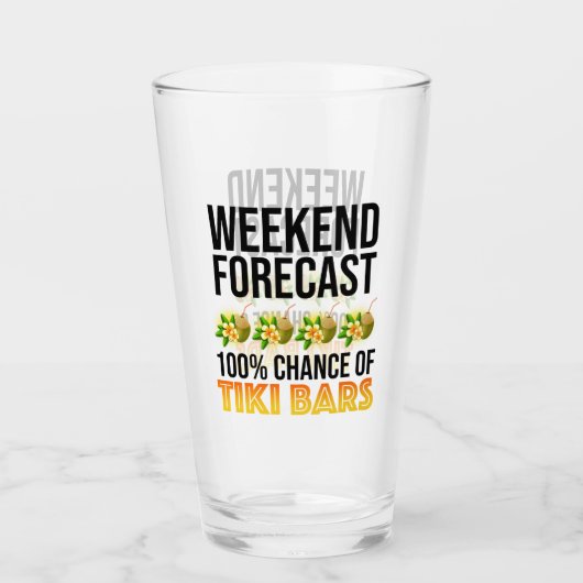 Weekend Voorspelling - 100% Kans op Tiki Bars Glas (Voorkant)