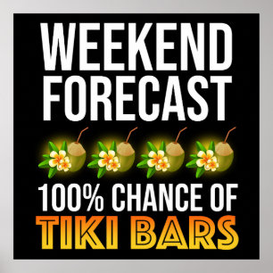 Weekend Voorspelling - 100% Kans op Tiki Bars Poster
