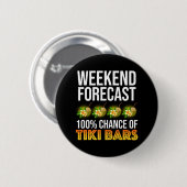 Weekend Voorspelling - 100% Kans op Tiki Bars Ronde Button 5,7 Cm (Voorkant /achterkant)
