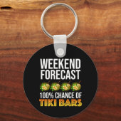 Weekend Voorspelling - 100% Kans op Tiki Bars Sleutelhanger (Achterkant)