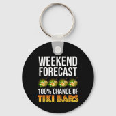 Weekend Voorspelling - 100% Kans op Tiki Bars Sleutelhanger (Achterkant)