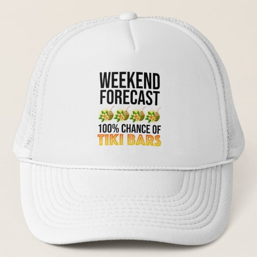 Weekend Voorspelling - 100% Kans op Tiki Bars Trucker Pet (Voorkant)