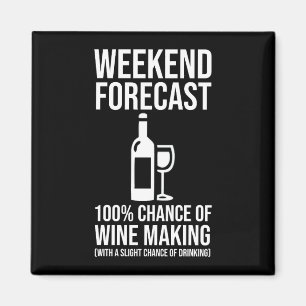 Weekend Voorspelling - 100% Kans op Wijn Maken Magneet