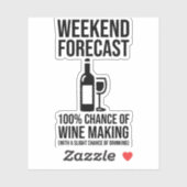 Weekend Voorspelling - 100% Kans op Wijn Maken Sticker (Vel)