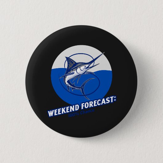 Weekend Voorspelling 100% Kans Ronde Button 5,7 Cm (Voorkant)