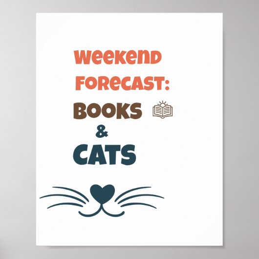 Weekend Voorspelling Boeken & Katten Poster (Voorkant)
