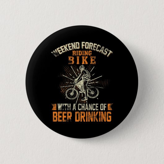 Weekend Voorspelling Fietstrip Triatlon Afdaling F Ronde Button 5,7 Cm (Voorkant)
