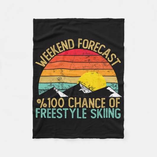 Weekend Voorspelling Freestyle Skiën Shirts Grappi Fleece Deken (Voorkant)