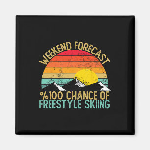 Weekend Voorspelling Freestyle Skiën Shirts Grappi Magneet