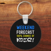 Weekend Voorspelling Grappige IJshockeyspeler Keep Sleutelhanger (Voorkant)