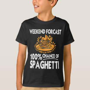 Weekend Voorspelling Grappige Spaghetti Lover Humo T-shirt