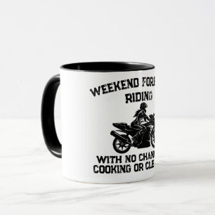 Weekend Voorspelling Rijden... Grappige Motorfiets Mok