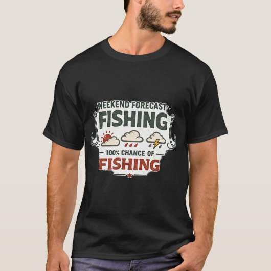 Weekend Voorspelling Visontwerp T-shirt (Voorkant)