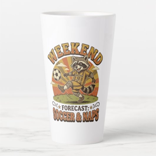 Weekend Voorspelling Voetbal En Duttende Grappige Latte Mok (Voorkant)