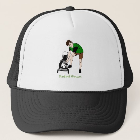 Weekend Warrior Funny Lawn mowing Cartoon Trucker Pet (Voorkant)