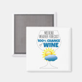 Weekend Weather Forecast Sunny 100% Chance of Wine Magneet (Voorkant / Achterkant)