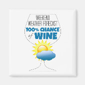 Weekend Weather Forecast Sunny 100% Chance of Wine Magneet (Voorkant)