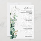 Weekend Wedding Itinerary Greenery Eucalyptus Kaart (Voorkant)