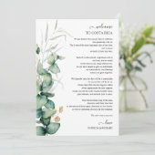 Weekend Wedding Itinerary Greenery Eucalyptus Kaart (Staand voorkant)