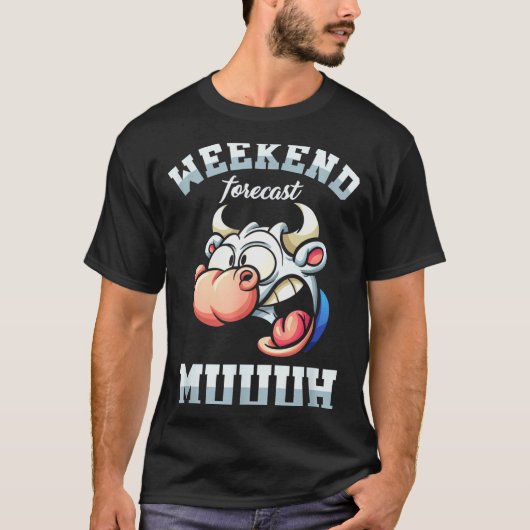 Weekend Week Forecast Friday Vacation Workweek Gif T-shirt (Voorkant)